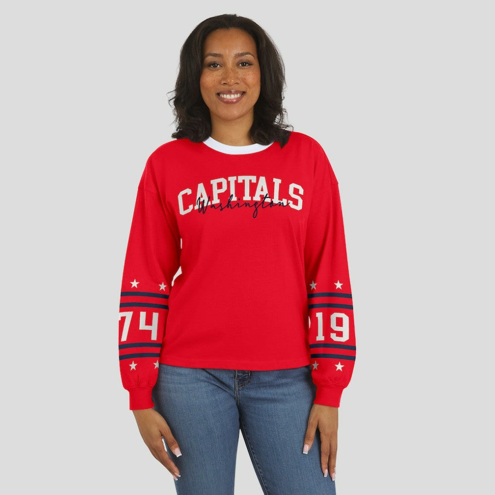 Washington Capitals WEAR by Erin Andrews Women's Long-Sleeve Sport T-Shirt - Red T-shirts