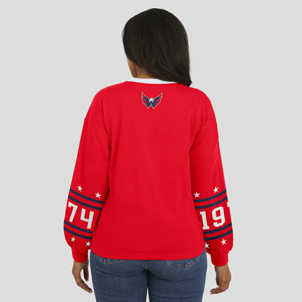 Washington Capitals WEAR by Erin Andrews Women's Long-Sleeve Sport T-Shirt - Red T-shirts