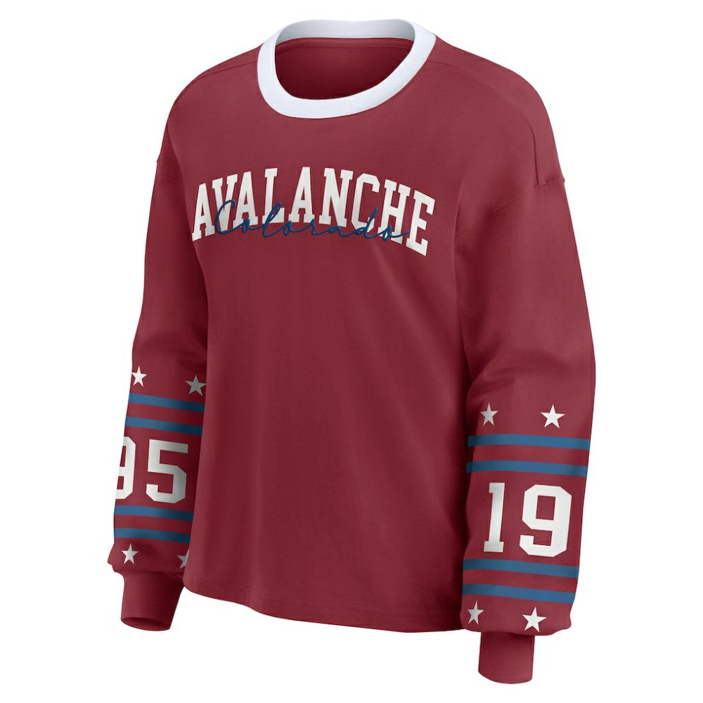 Colorado Avalanche WEAR by Erin Andrews Women's Long-Sleeve Sport T-Shirt - Burgundy T-shirts