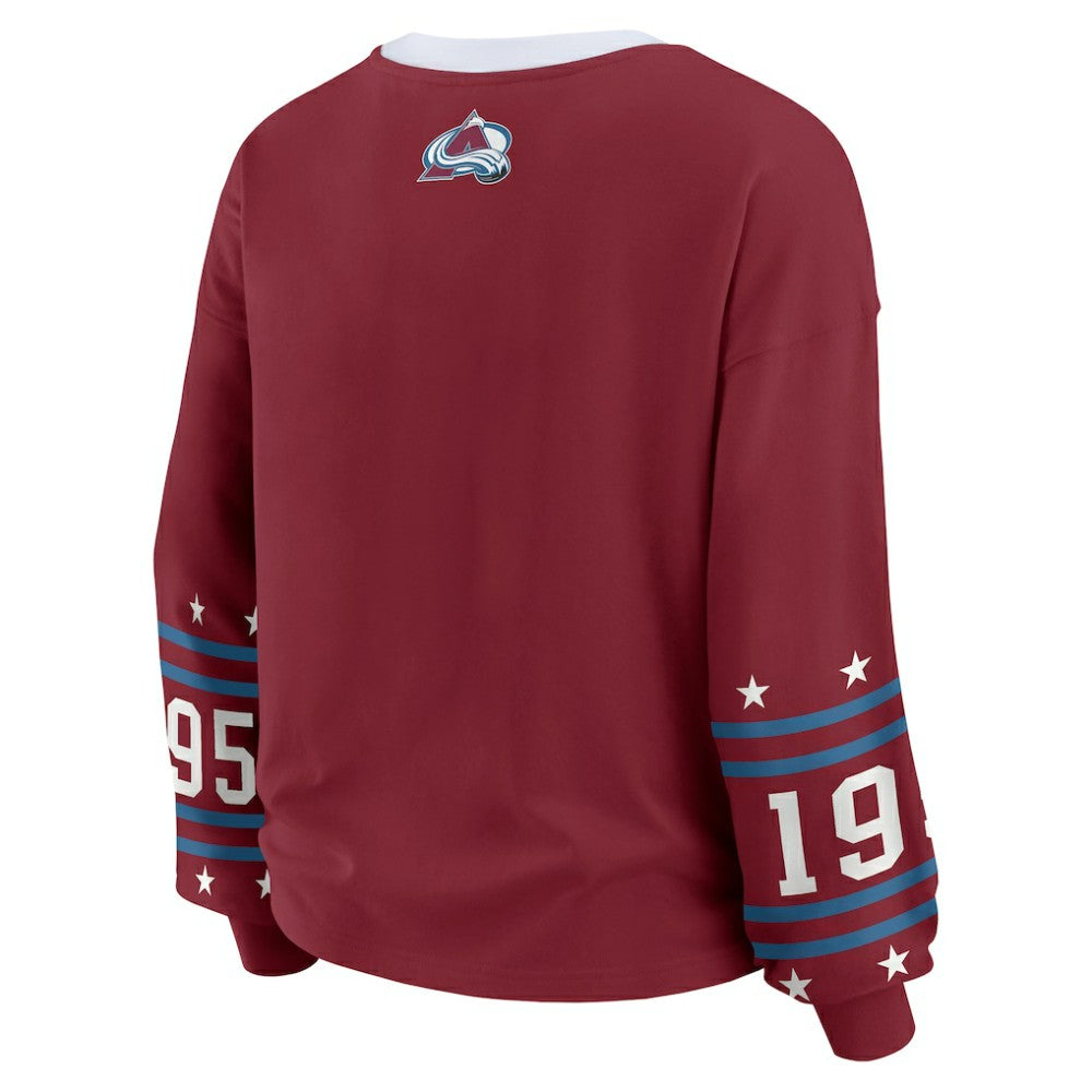 Colorado Avalanche WEAR by Erin Andrews Women's Long-Sleeve Sport T-Shirt - Burgundy T-shirts