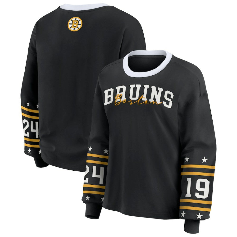 Boston Bruins WEAR by Erin Andrews Women's Long-Sleeve Sport T-Shirt - Black T-shirts