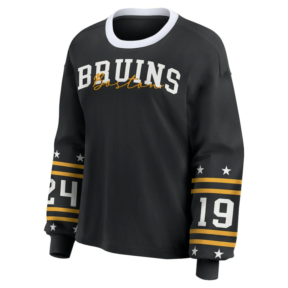 Boston Bruins WEAR by Erin Andrews Women's Long-Sleeve Sport T-Shirt - Black T-shirts