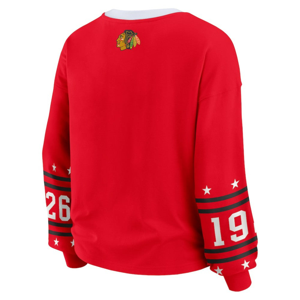Chicago Blackhawks WEAR by Erin Andrews Women's Long-Sleeve Sport T-Shirt - Red T-shirts