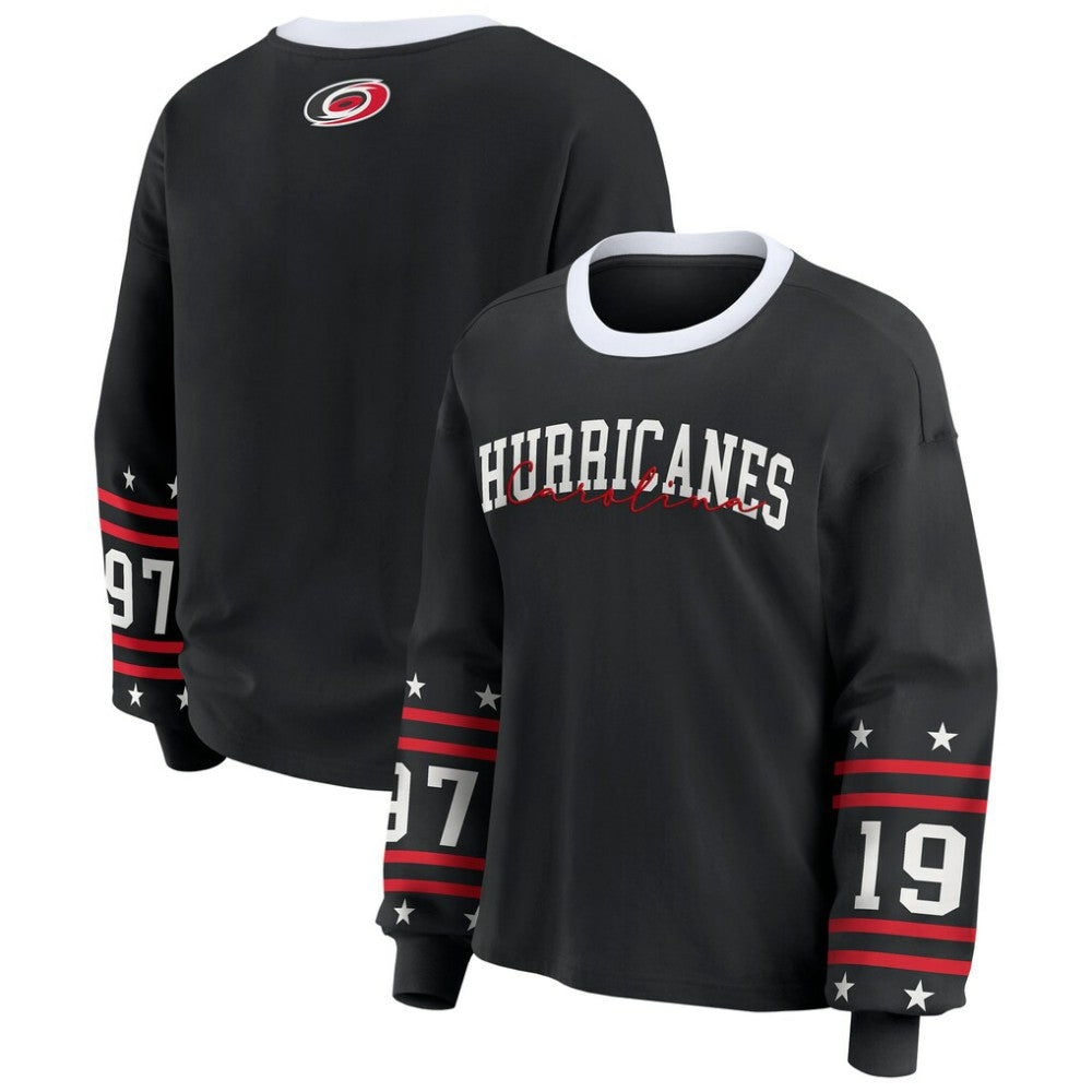 Carolina Hurricanes WEAR by Erin Andrews Women's Long-Sleeve Sport T-Shirt - Black T-shirts