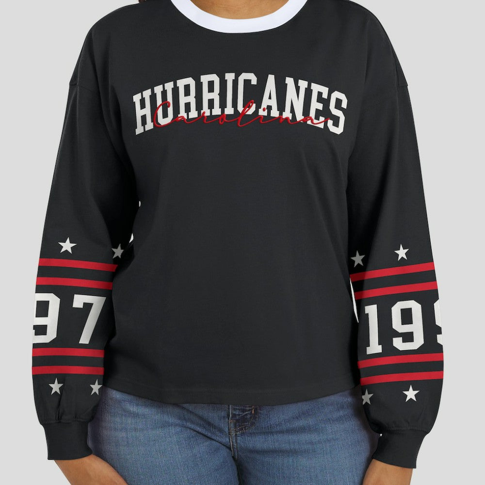 Carolina Hurricanes WEAR by Erin Andrews Women's Long-Sleeve Sport T-Shirt - Black T-shirts