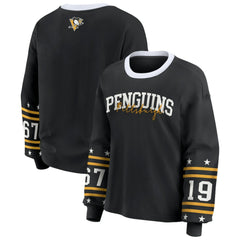 Pittsburgh Penguins WEAR by Erin Andrews Women's Long-Sleeve Sport T-Shirt - Black T-shirts