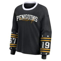 Pittsburgh Penguins WEAR by Erin Andrews Women's Long-Sleeve Sport T-Shirt - Black T-shirts