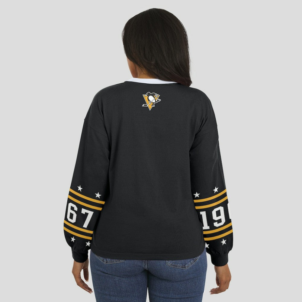 Pittsburgh Penguins WEAR by Erin Andrews Women's Long-Sleeve Sport T-Shirt - Black T-shirts