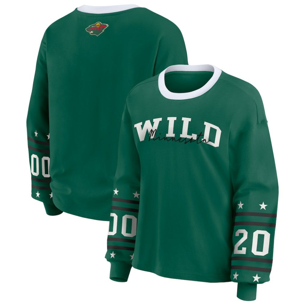 Minnesota Wild WEAR by Erin Andrews Women's Long-Sleeve Sport T-Shirt - Green T-shirts