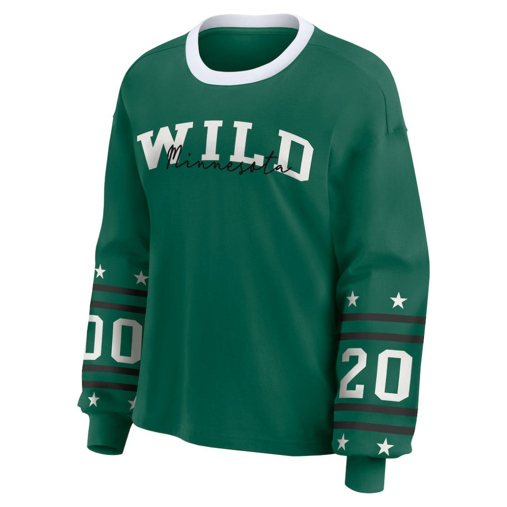 Minnesota Wild WEAR by Erin Andrews Women's Long-Sleeve Sport T-Shirt - Green T-shirts