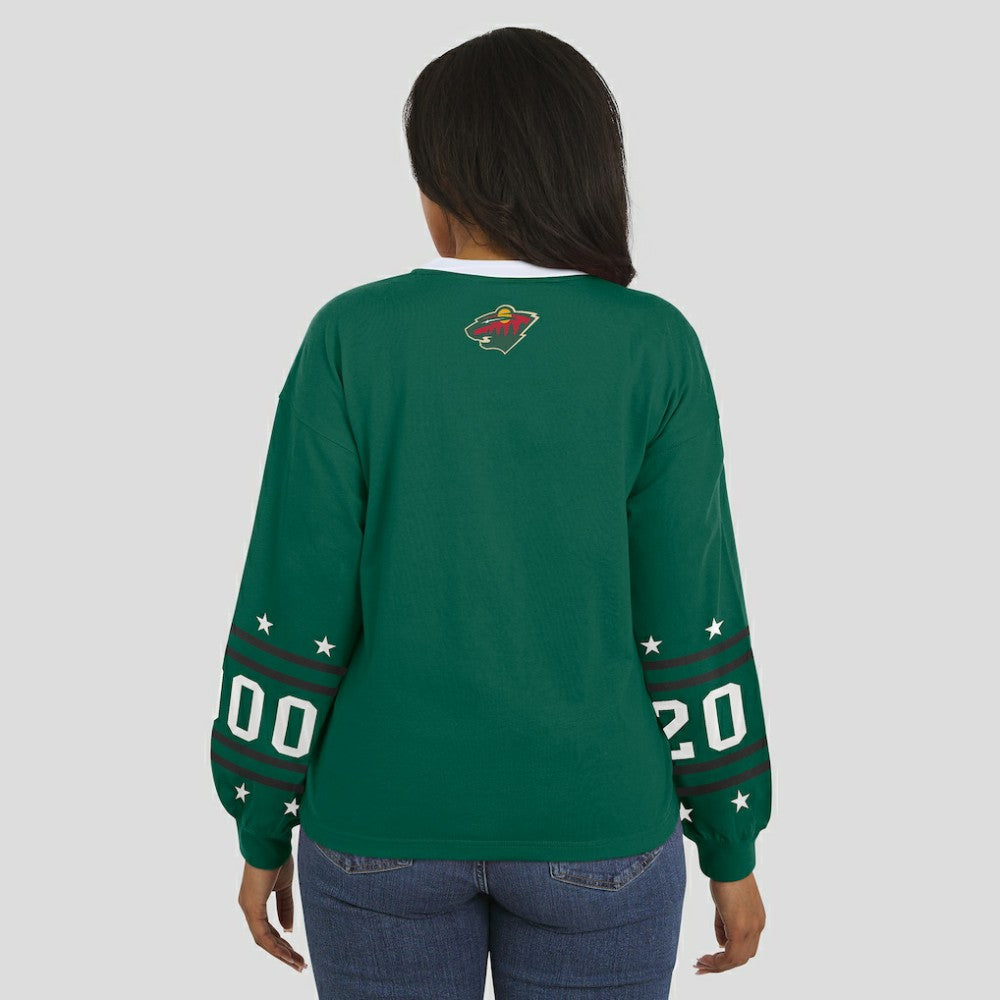 Minnesota Wild WEAR by Erin Andrews Women's Long-Sleeve Sport T-Shirt - Green T-shirts
