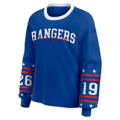 New York Rangers WEAR by Erin Andrews Women's Long-Sleeve Sport T-Shirt - Blue T-shirts