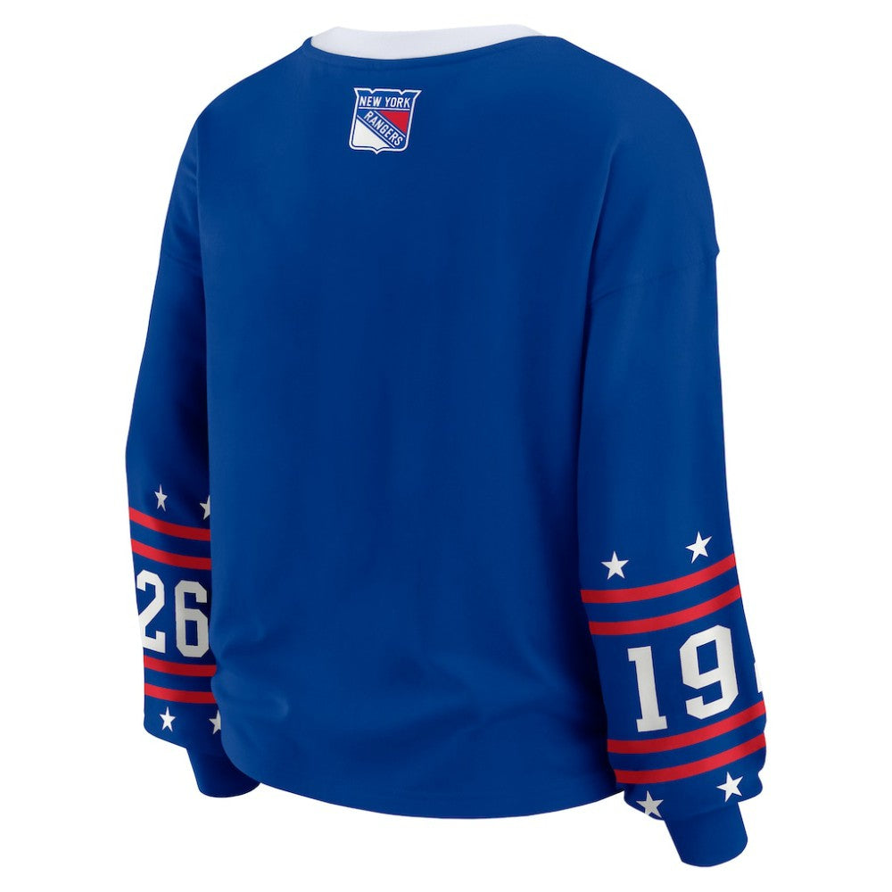 New York Rangers WEAR by Erin Andrews Women's Long-Sleeve Sport T-Shirt - Blue T-shirts
