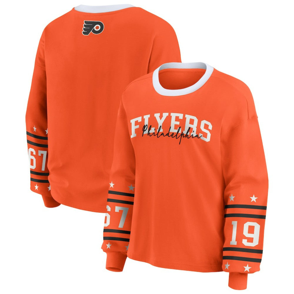 Philadelphia Flyers WEAR by Erin Andrews Women's Long-Sleeve Sport T-Shirt - Orange T-shirts