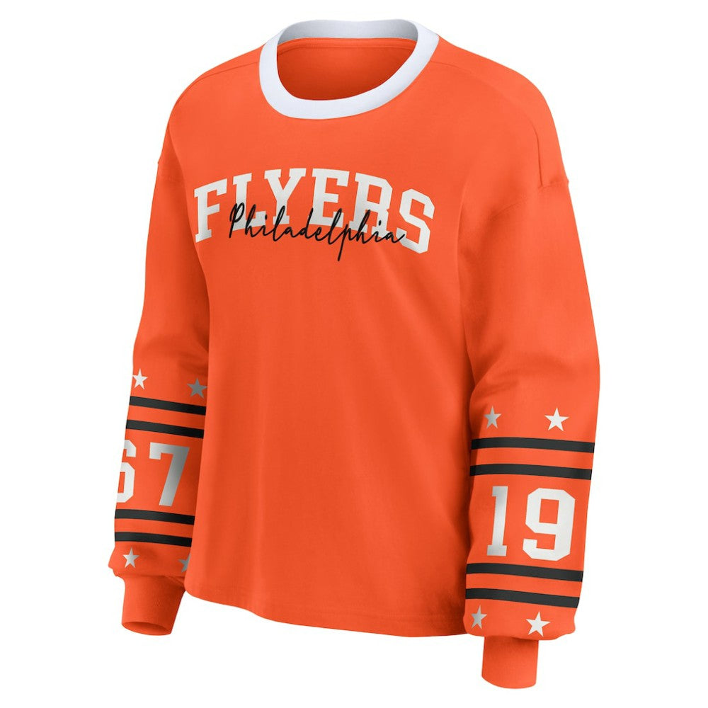 Philadelphia Flyers WEAR by Erin Andrews Women's Long-Sleeve Sport T-Shirt - Orange T-shirts