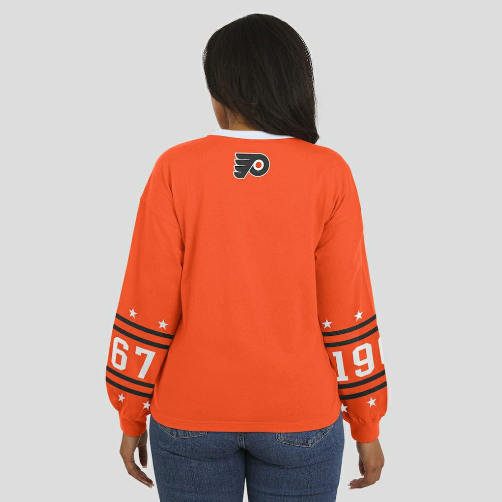 Philadelphia Flyers WEAR by Erin Andrews Women's Long-Sleeve Sport T-Shirt - Orange T-shirts