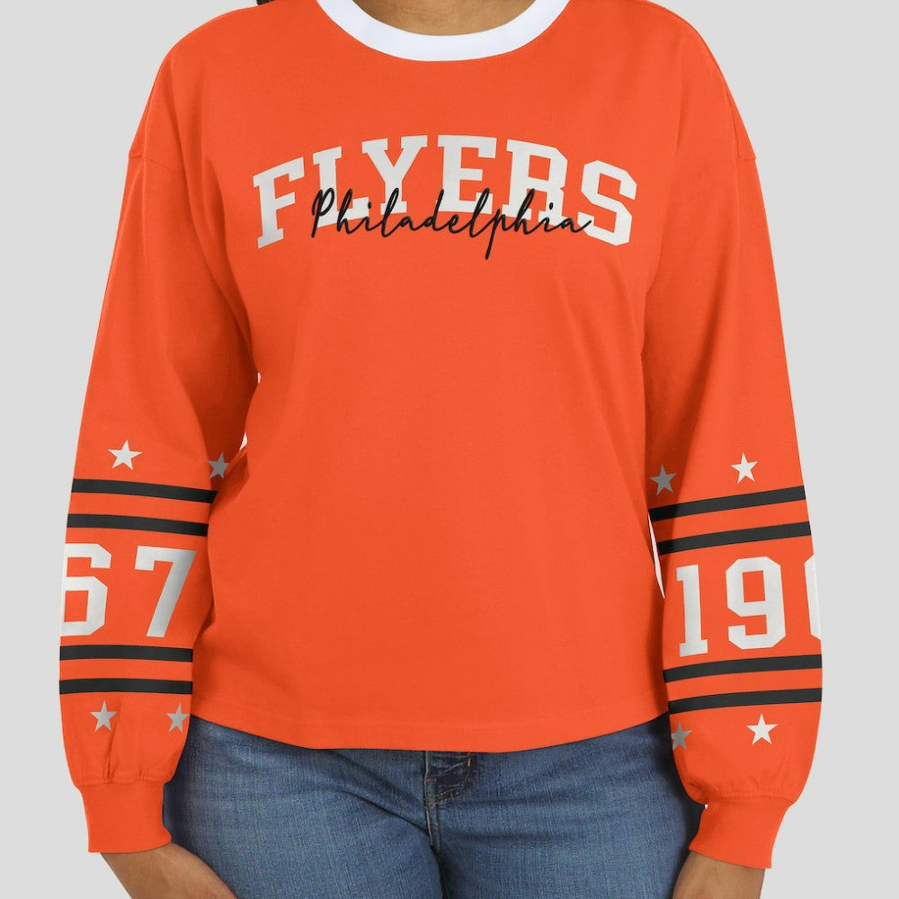 Philadelphia Flyers WEAR by Erin Andrews Women's Long-Sleeve Sport T-Shirt - Orange T-shirts