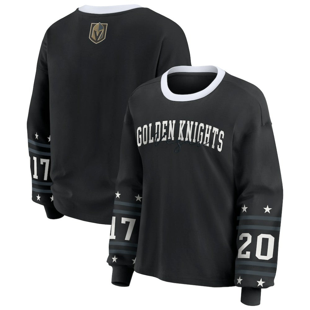 Vegas Golden Knights WEAR by Erin Andrews Women's Long-Sleeve Sport T-Shirt - Black T-shirts