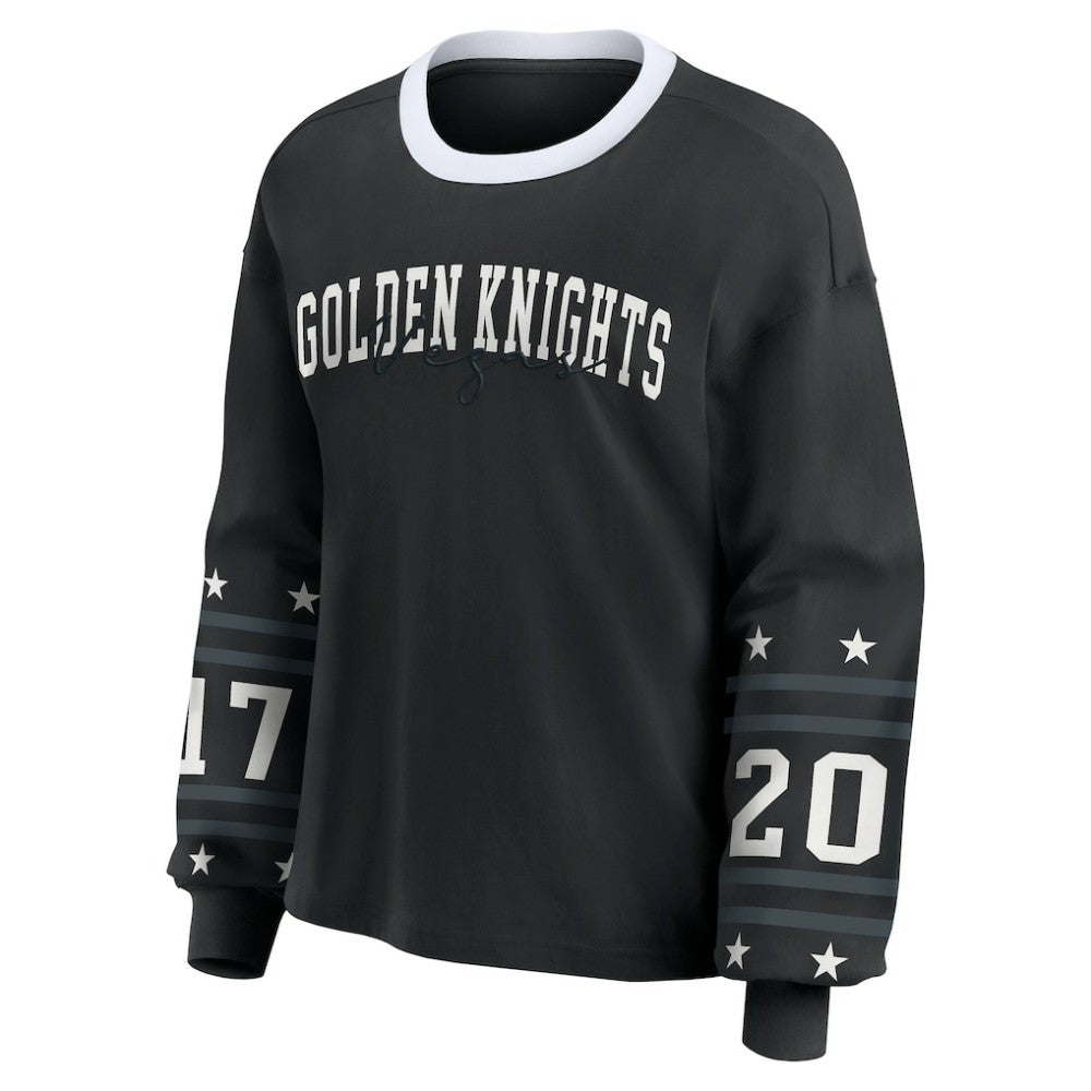 Vegas Golden Knights WEAR by Erin Andrews Women's Long-Sleeve Sport T-Shirt - Black T-shirts