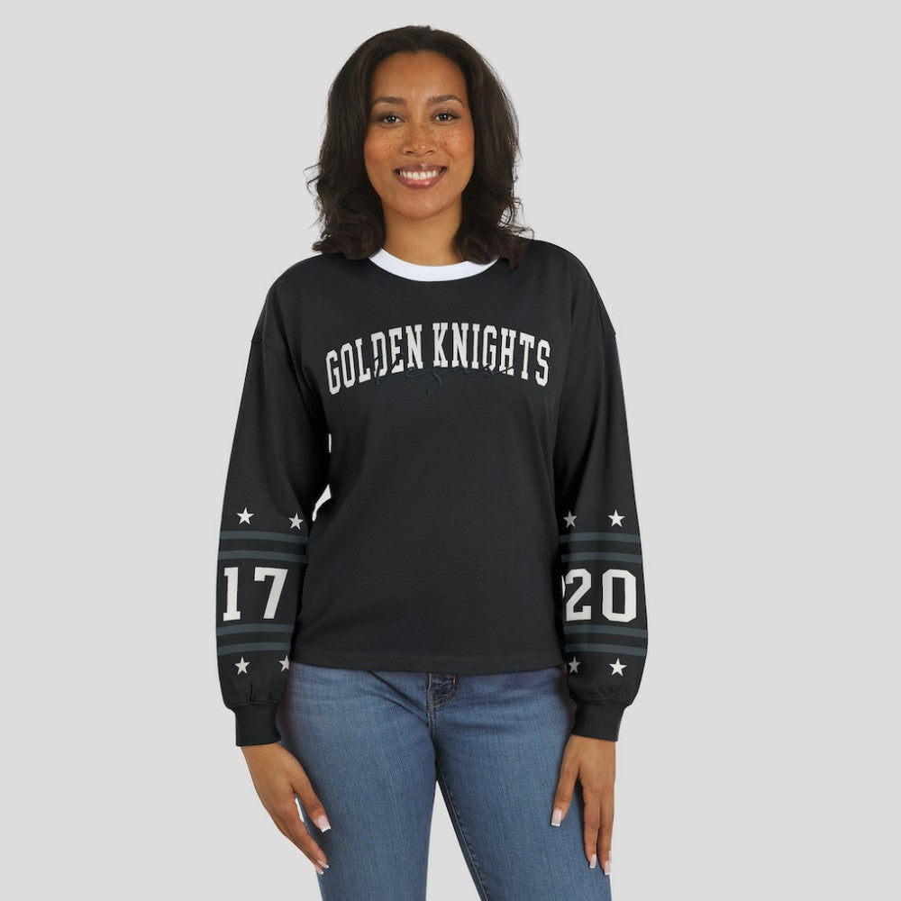 Vegas Golden Knights WEAR by Erin Andrews Women's Long-Sleeve Sport T-Shirt - Black T-shirts