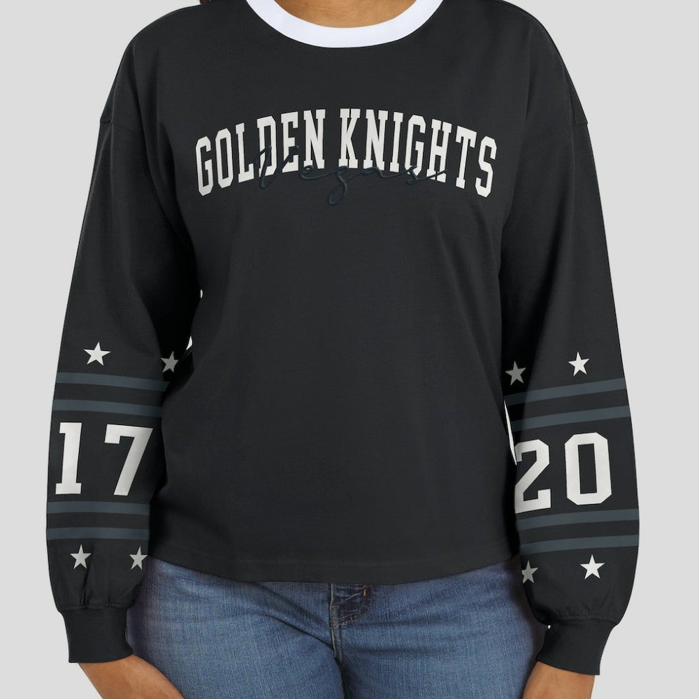 Vegas Golden Knights WEAR by Erin Andrews Women's Long-Sleeve Sport T-Shirt - Black T-shirts