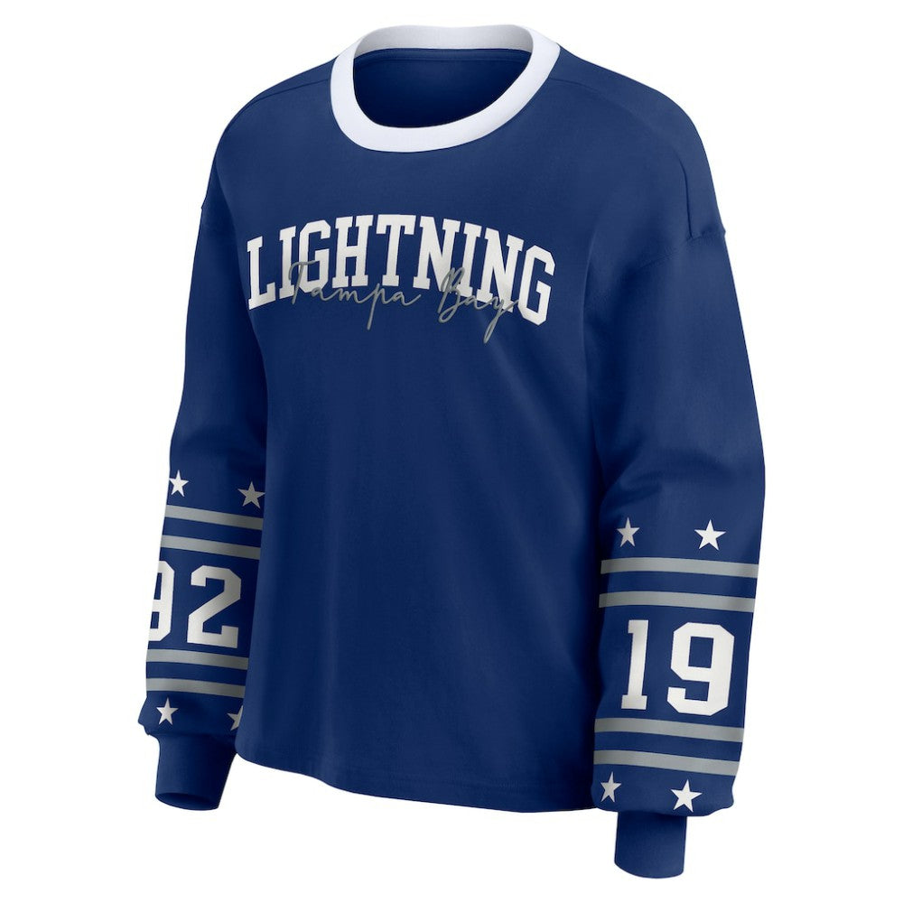 Tampa Bay Lightning WEAR by Erin Andrews Women's Long-Sleeve Sport T-Shirt - Blue T-shirts