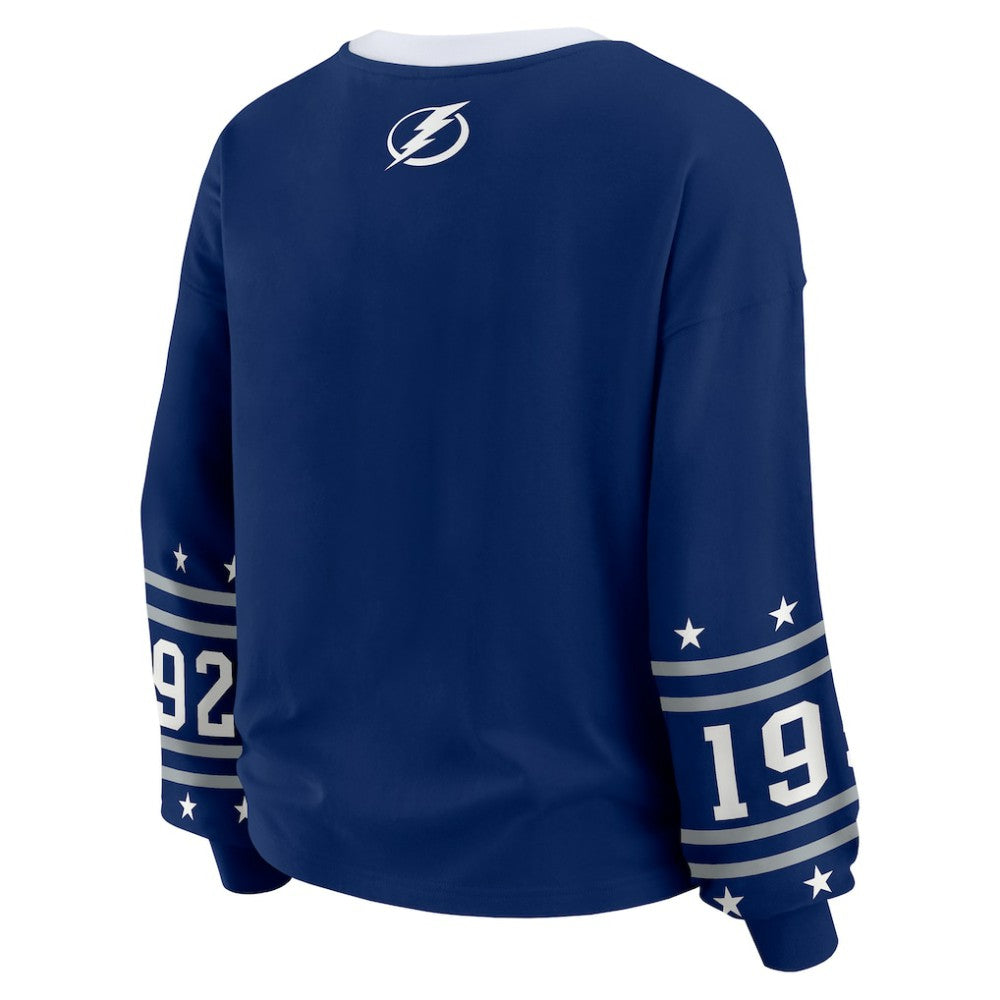 Tampa Bay Lightning WEAR by Erin Andrews Women's Long-Sleeve Sport T-Shirt - Blue T-shirts
