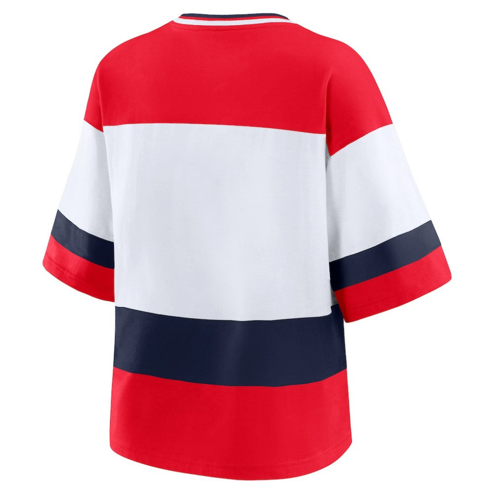 Washington Capitals WEAR by Erin Andrews Women's Jersey Style Tee - Red/White Jerseys