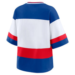 New York Rangers WEAR by Erin Andrews Women's Jersey Style Tee - Blue/White Jerseys