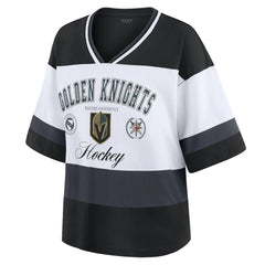 Vegas Golden Knights WEAR by Erin Andrews Women's Jersey Style Tee - Black/White Jerseys