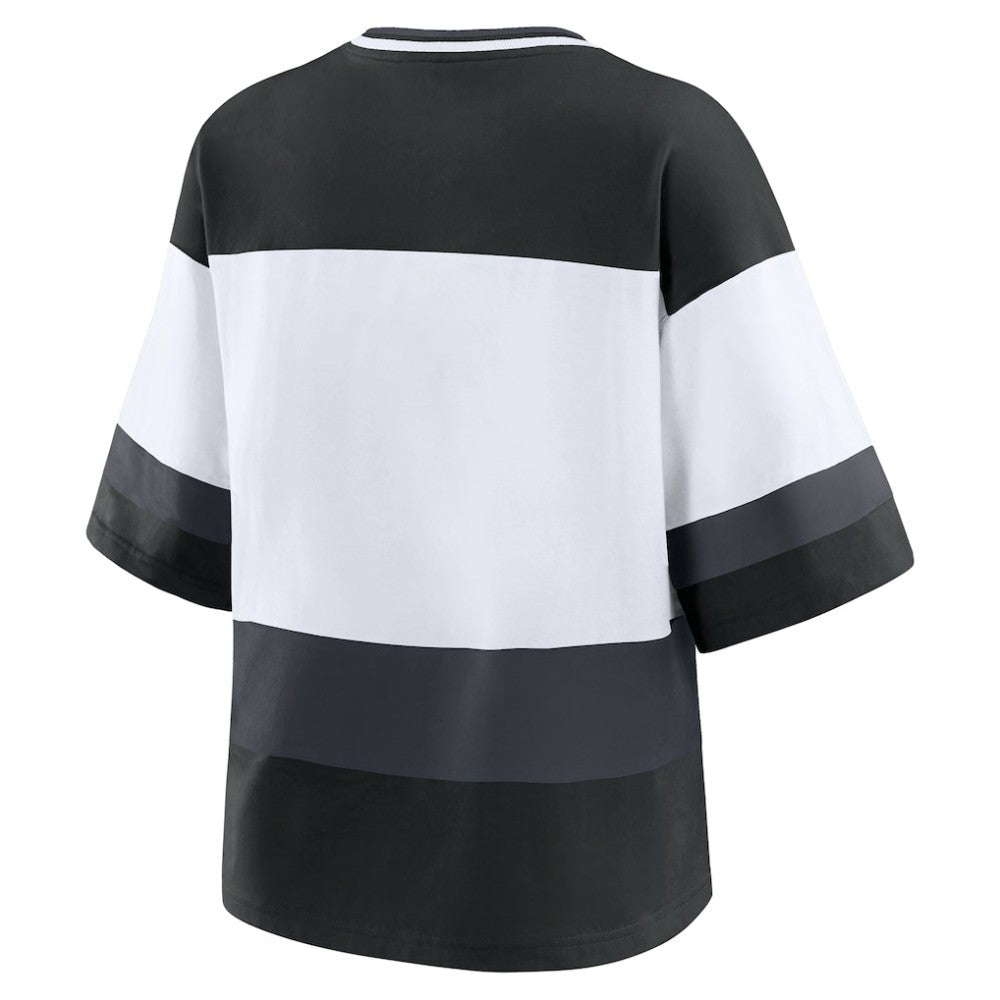 Vegas Golden Knights WEAR by Erin Andrews Women's Jersey Style Tee - Black/White Jerseys