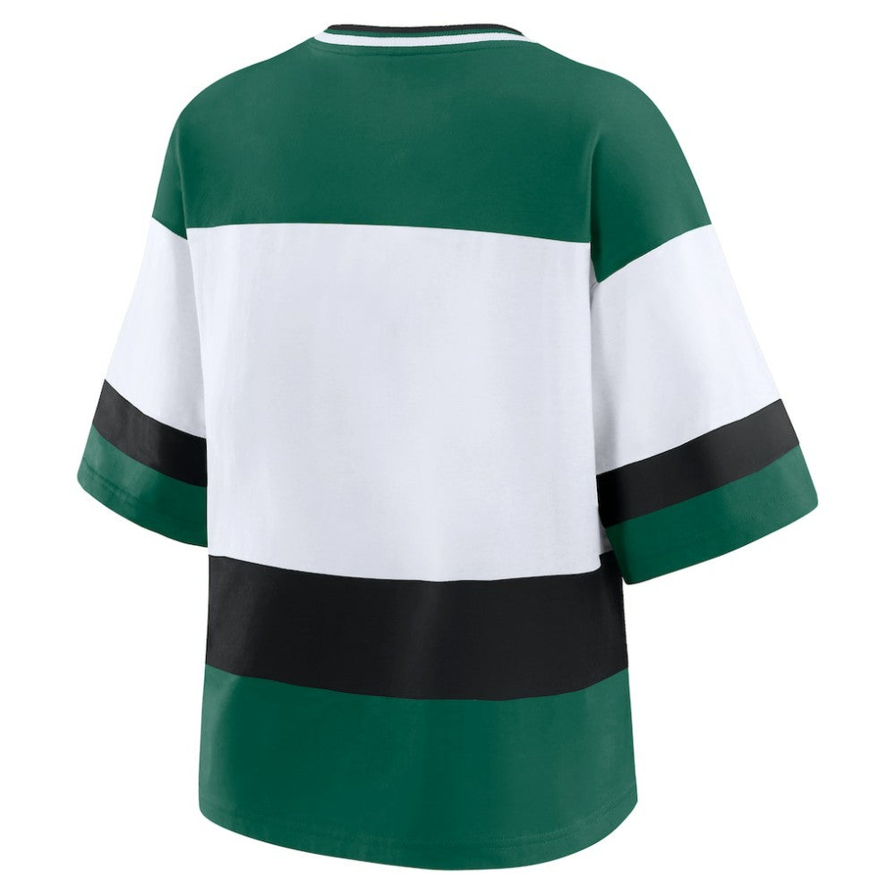 Minnesota Wild WEAR by Erin Andrews Women's Jersey Style Tee - Green/White Jerseys