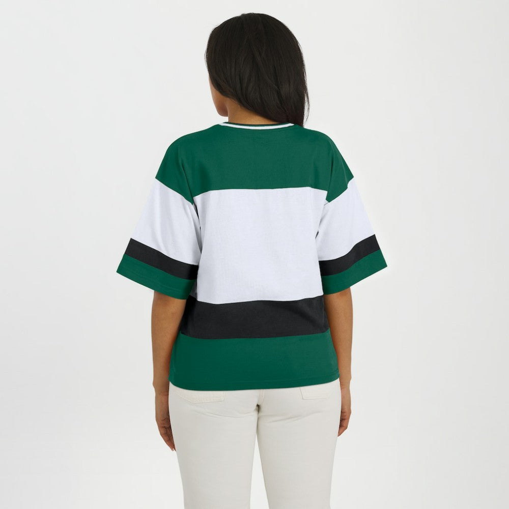 Minnesota Wild WEAR by Erin Andrews Women's Jersey Style Tee - Green/White Jerseys