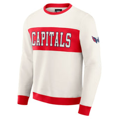 Washington Capitals Darius Rucker Collection by Fanatics Colorblock Pullover Sweatshirt - Cream Sweatshirts