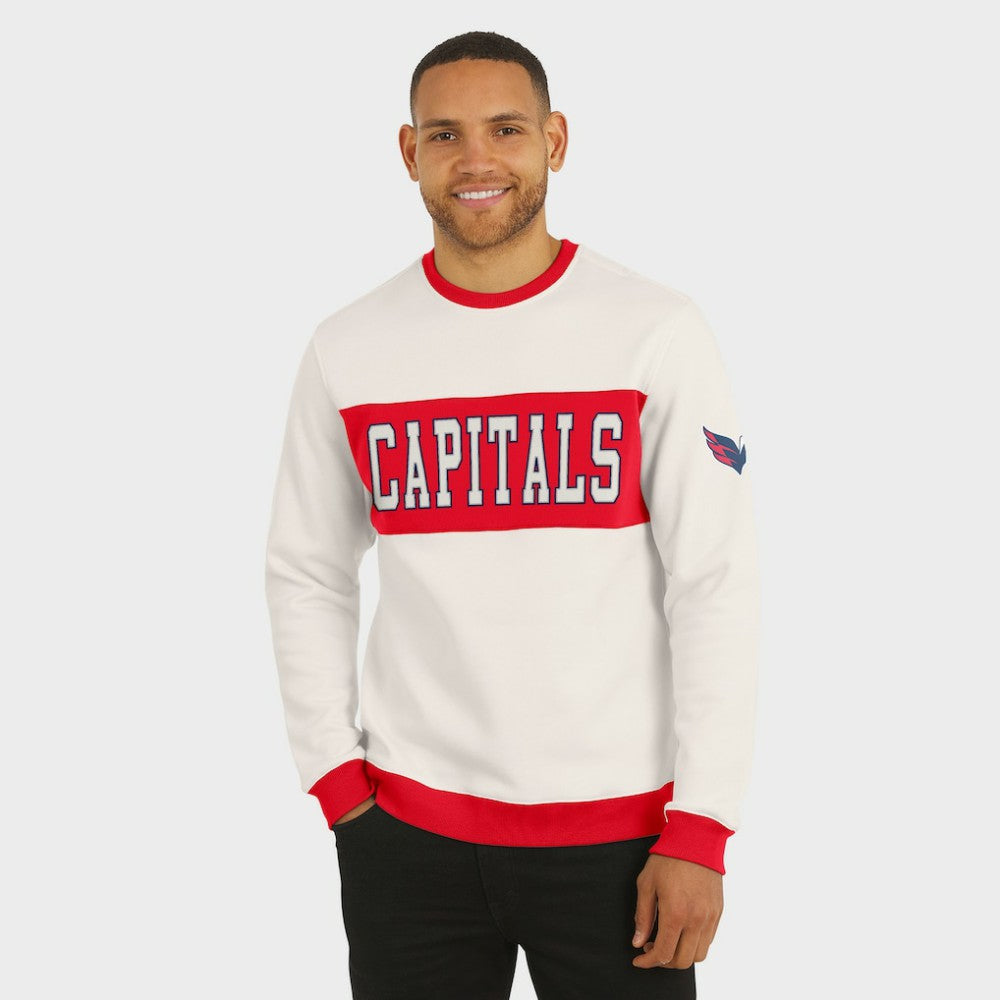Washington Capitals Darius Rucker Collection by Fanatics Colorblock Pullover Sweatshirt - Cream Sweatshirts