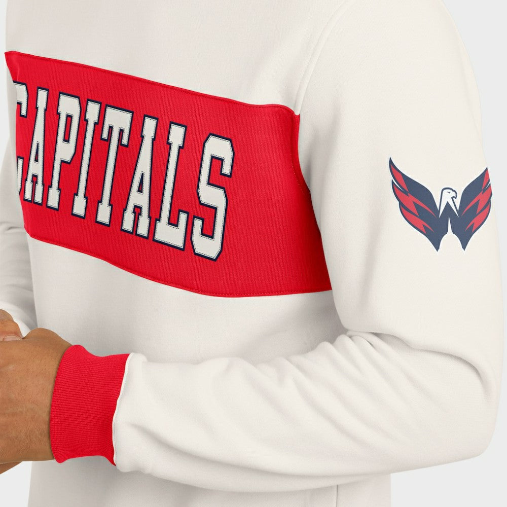 Washington Capitals Darius Rucker Collection by Fanatics Colorblock Pullover Sweatshirt - Cream Sweatshirts
