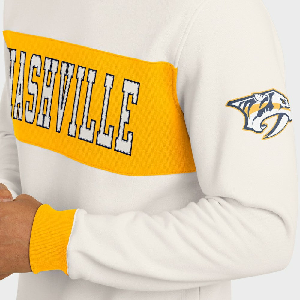 Nashville Predators Darius Rucker Collection by Fanatics Colorblock Pullover Sweatshirt - Cream Sweatshirts
