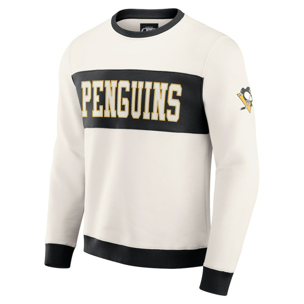 Pittsburgh Penguins Darius Rucker Collection by Fanatics Colorblock Pullover Sweatshirt - Cream Sweatshirts