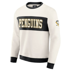 Pittsburgh Penguins Darius Rucker Collection by Fanatics Colorblock Pullover Sweatshirt - Cream Sweatshirts