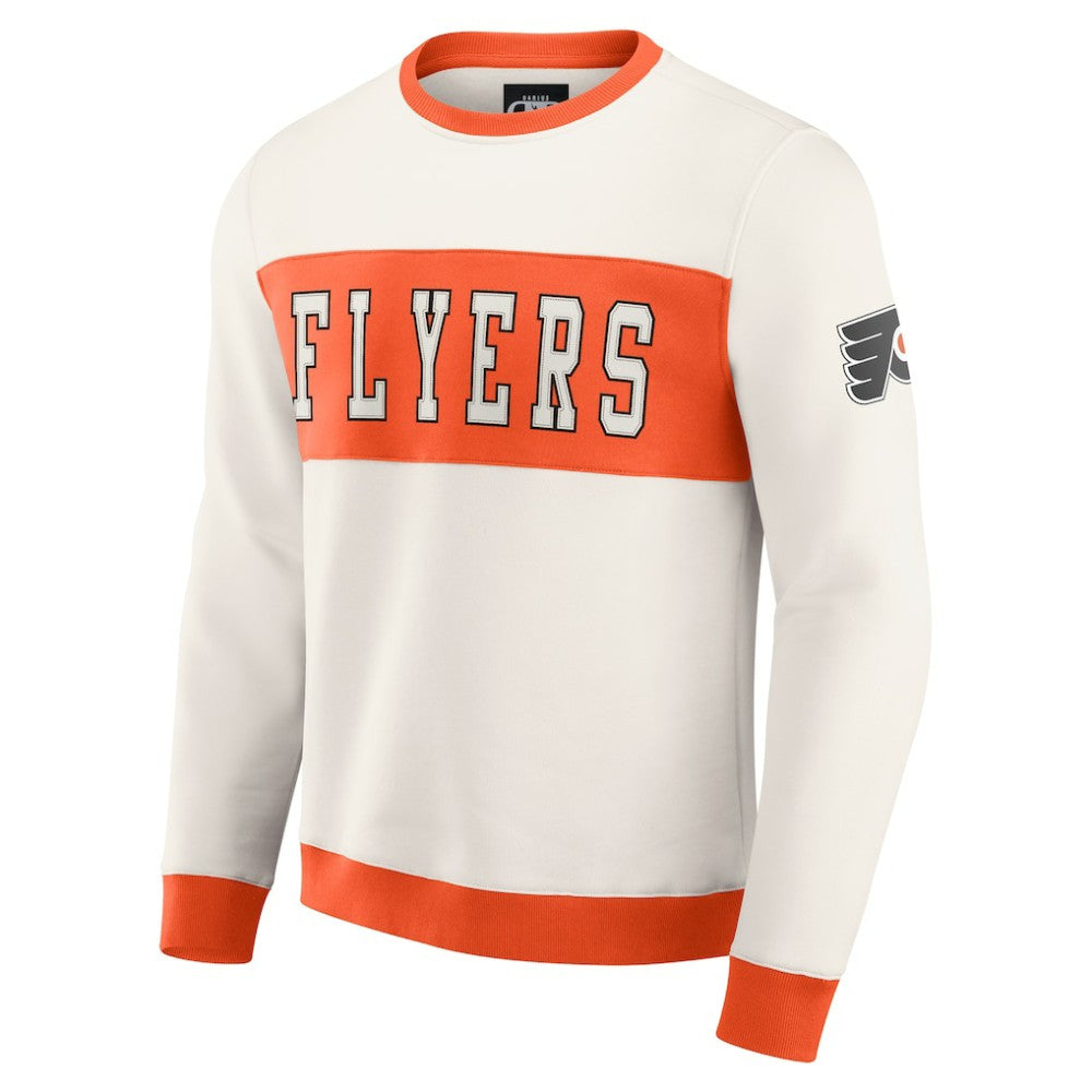 Philadelphia Flyers Darius Rucker Collection by Fanatics Colorblock Pullover Sweatshirt - Cream Sweatshirts