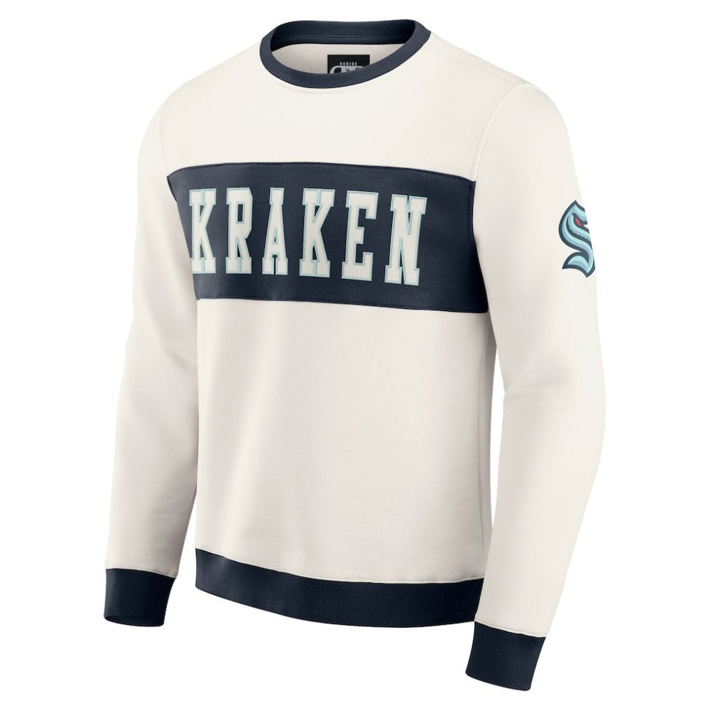 Seattle Kraken Darius Rucker Collection by Fanatics Colorblock Pullover Sweatshirt - Cream Sweatshirts