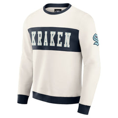 Seattle Kraken Darius Rucker Collection by Fanatics Colorblock Pullover Sweatshirt - Cream Sweatshirts