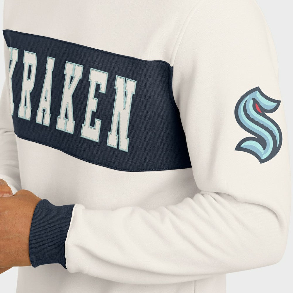 Seattle Kraken Darius Rucker Collection by Fanatics Colorblock Pullover Sweatshirt - Cream Sweatshirts