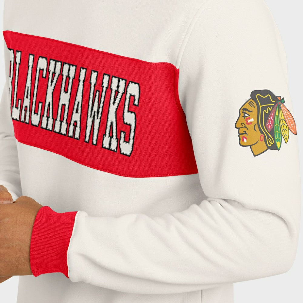 Chicago Blackhawks Darius Rucker Collection by Fanatics Colorblock Pullover Sweatshirt - Cream Sweatshirts