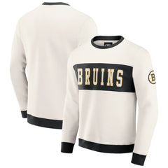 Boston Bruins Darius Rucker Collection by Fanatics Colorblock Pullover Sweatshirt - Cream Sweatshirts