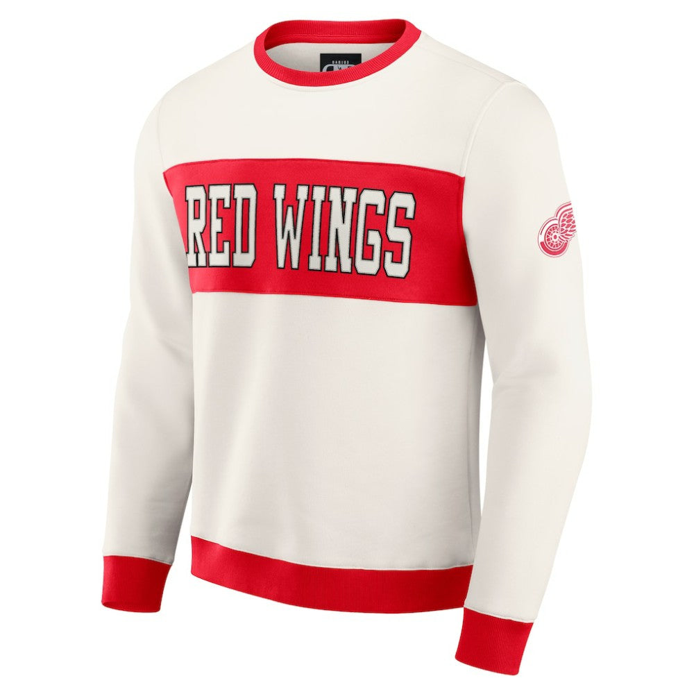 Detroit Red Wings Darius Rucker Collection by Fanatics Colorblock Pullover Sweatshirt - Cream Sweatshirts