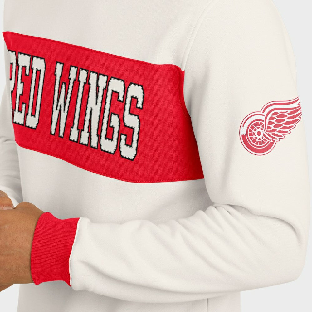 Detroit Red Wings Darius Rucker Collection by Fanatics Colorblock Pullover Sweatshirt - Cream Sweatshirts
