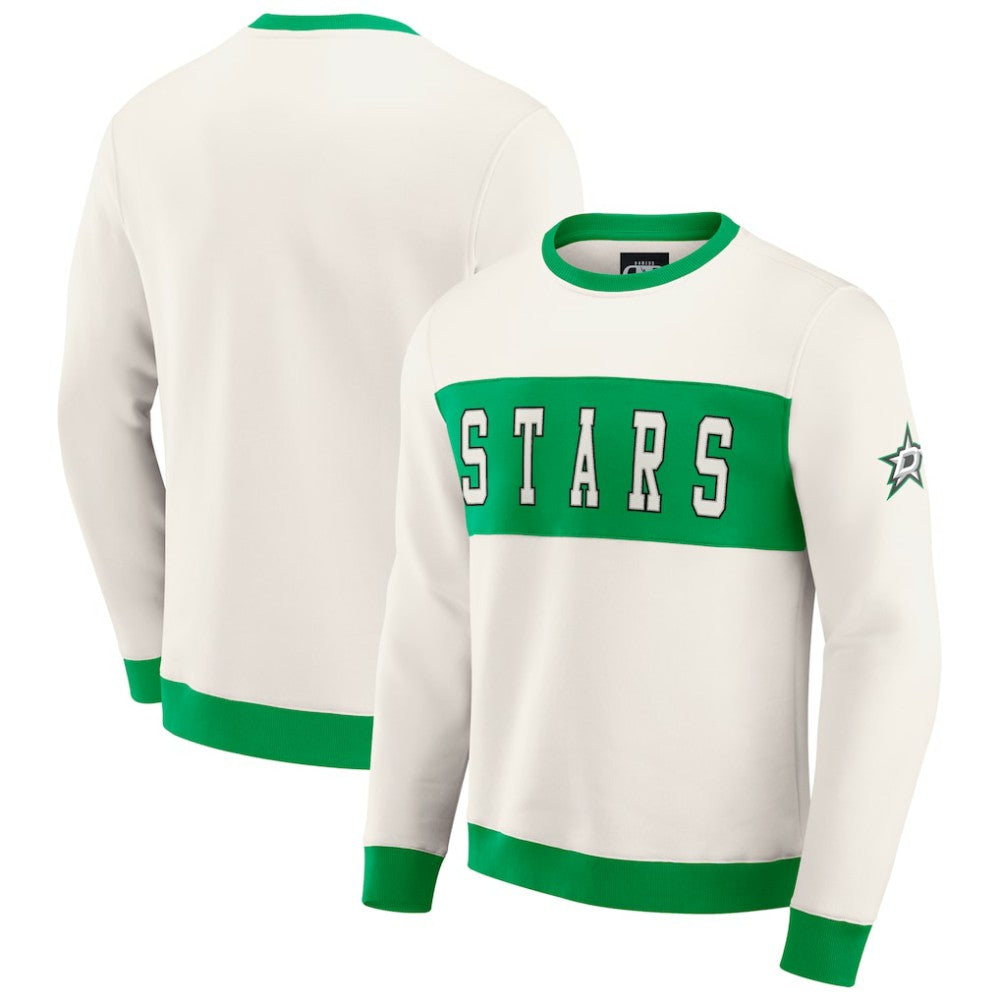 Dallas Stars Darius Rucker Collection by Fanatics Colorblock Pullover Sweatshirt - Cream Sweatshirts