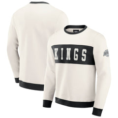 Los Angeles Kings Darius Rucker Collection by Fanatics Colorblock Pullover Sweatshirt - Cream Sweatshirts
