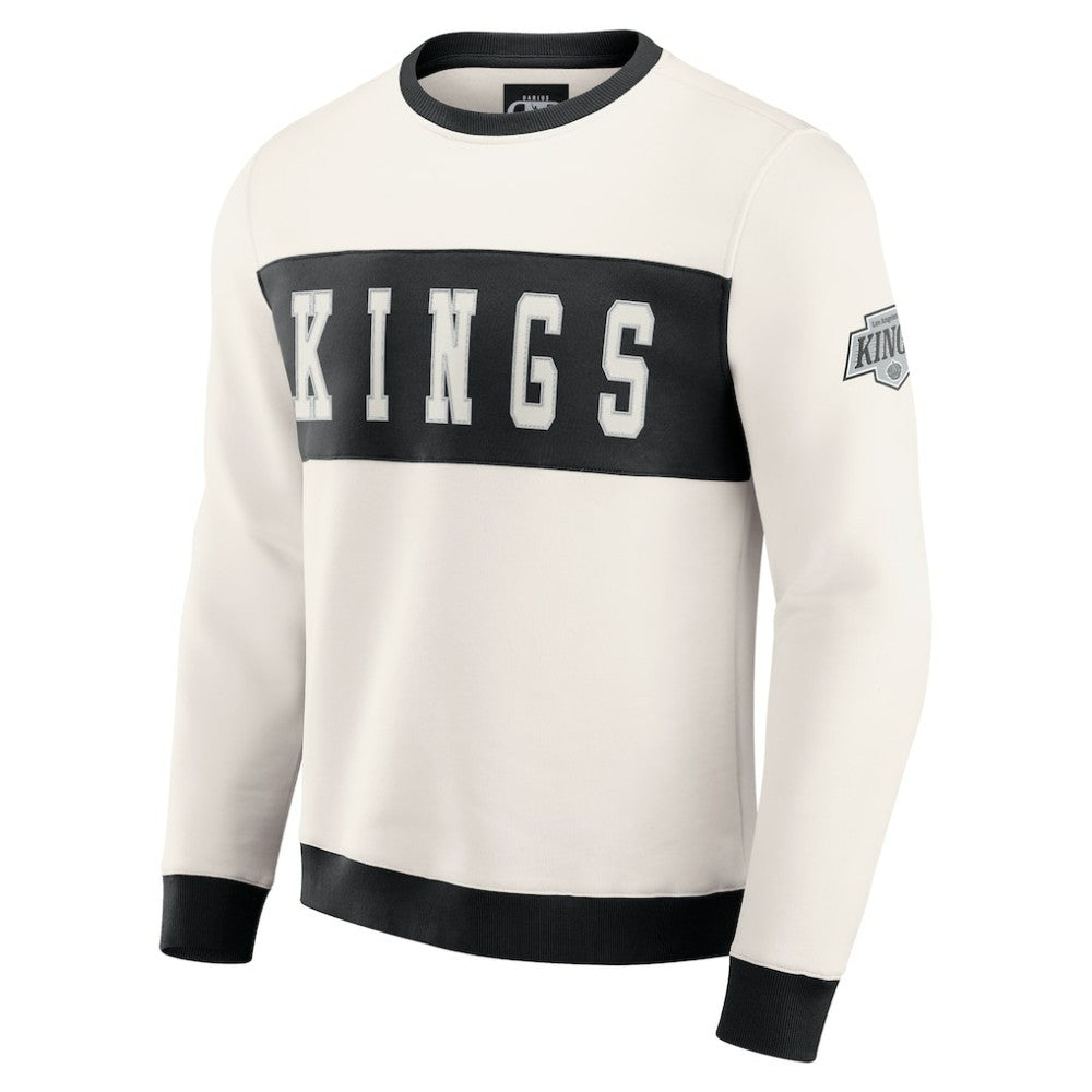 Los Angeles Kings Darius Rucker Collection by Fanatics Colorblock Pullover Sweatshirt - Cream Sweatshirts